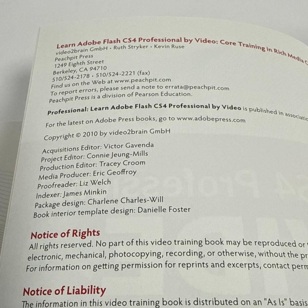 Adobe Flash CS4 Professional Learn by Video Training DVD-Rom Mac Windows Linux