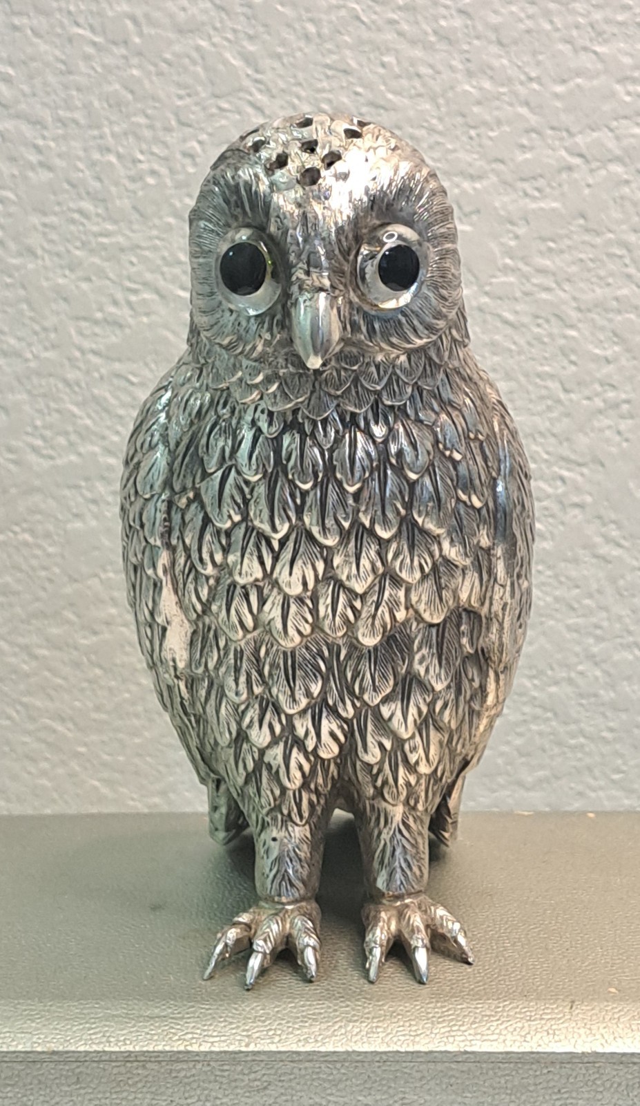 Antique Corbell & Co Silver Plate Owl Sugar Sifter Caster Muffineer Original Box