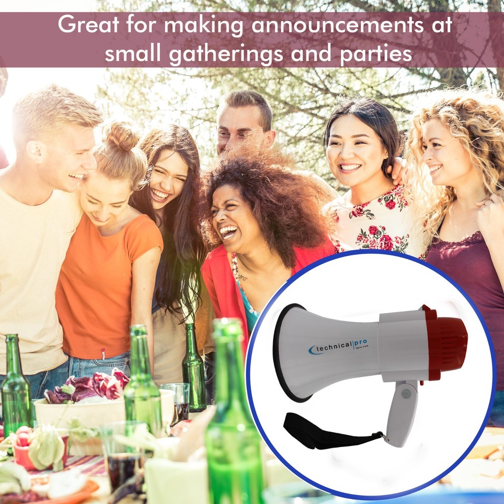 Portable Megaphone Bullhorn PA System Siren Record Function Adjustable Volume