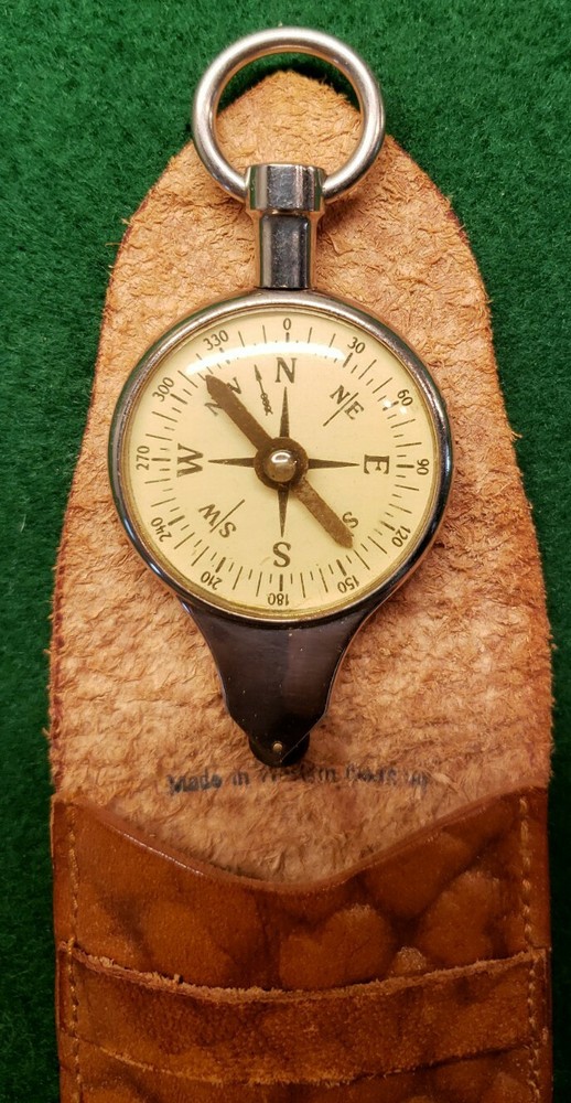 OPISOMETER Germany Compass with Leather Case Nautical Map Reading Antique