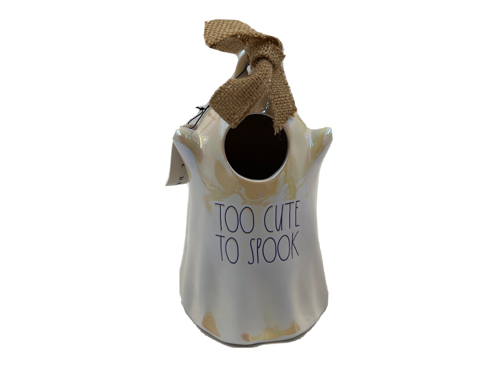Rae Dunn Ceramic 5x9in Ghost Too Cute to Spook Birdhouse BB02B18003