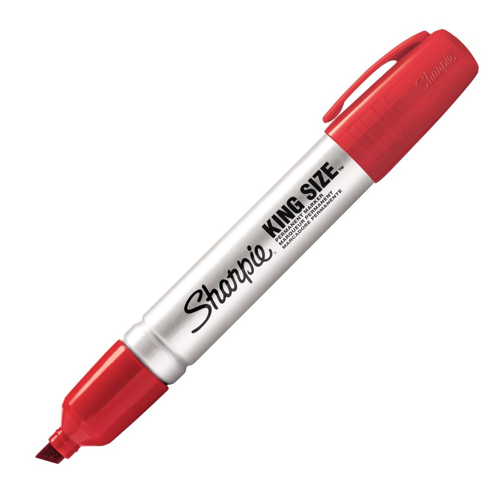 15102 Sharpie King Size Permanent Marker, Chisel Tip, Red Ink, 1 Each