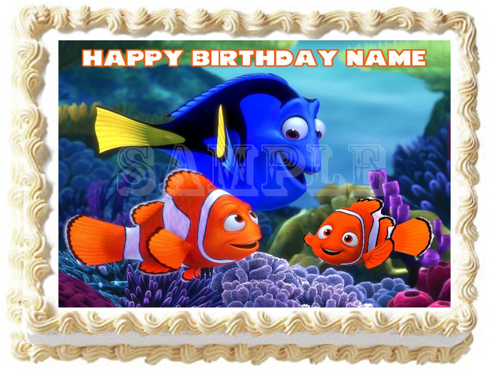 FINDING NEMO & DORY Party Edible Cake topper image