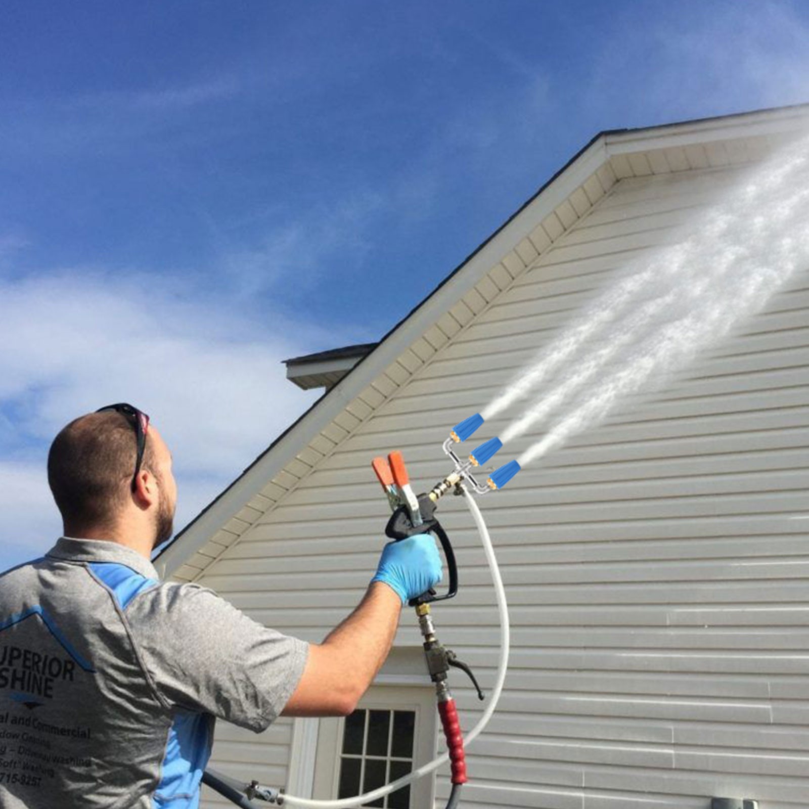 Triple Turbo Pressure Washer Nozzle 4000 PSI 1/4" Quick Connect M22 Brass Head