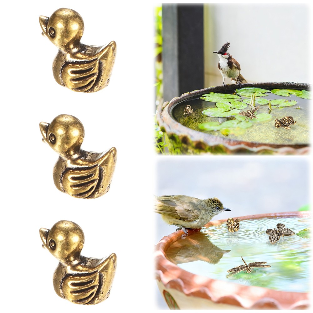 3-Pack Bird Bath Copper Disk, Mini Bird Bath Copper Ornaments [Duck]