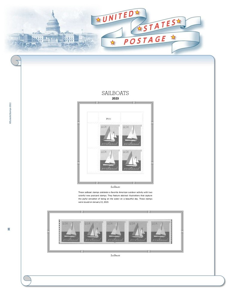 2023 U.S. Regular Issue Plate Block Supplement (White Ace Alternative)