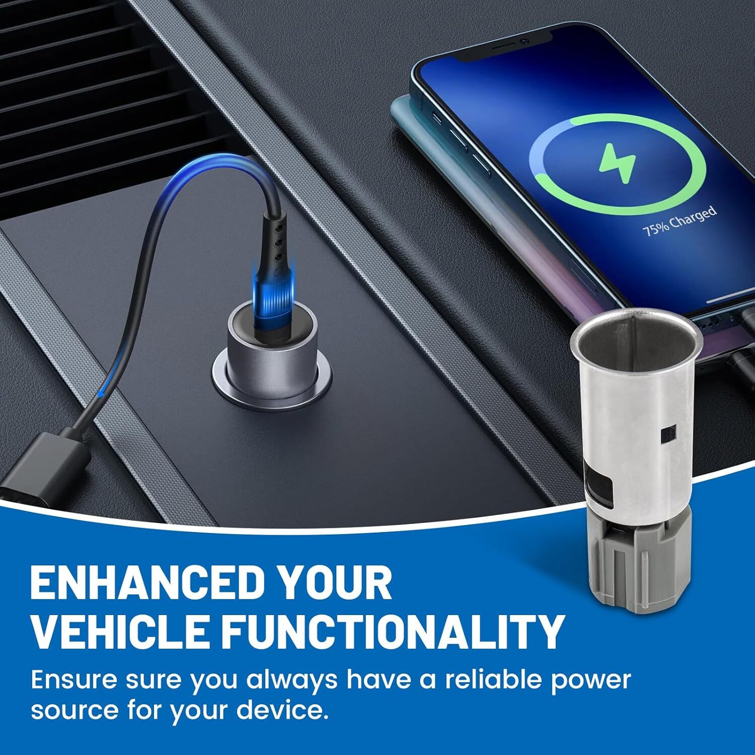 12V Cigarette Lighter Socket & Removal Tool 57450 for Dodge Ram 1500 2500 3500