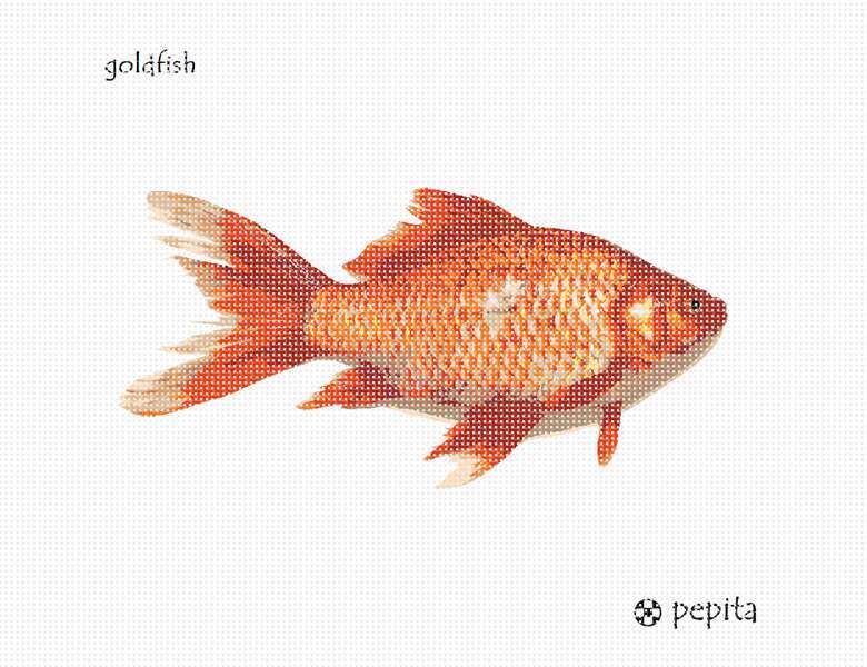 Goldfish Needlepoint Kit or Canvas