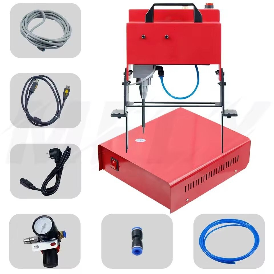 Pneumatic Dot Peen Marking Machine for Metal Round Pipe VIN Code Mark 100*20mm