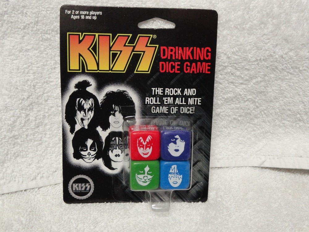 KISS Drinking Dice Game Rock and Roll 'em All Nite Game of Dice MOC
