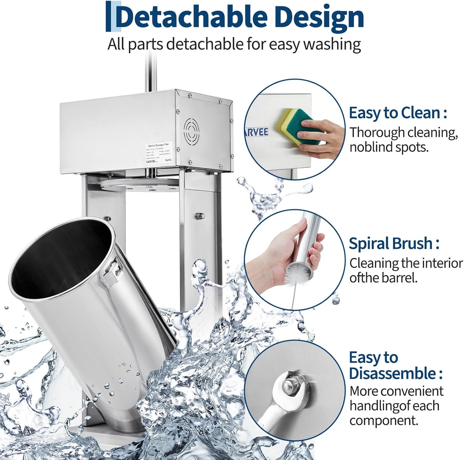 Commercial Electric 25L Sausage Stuffer 304Stainless Steel Sausage Maker Kitchen