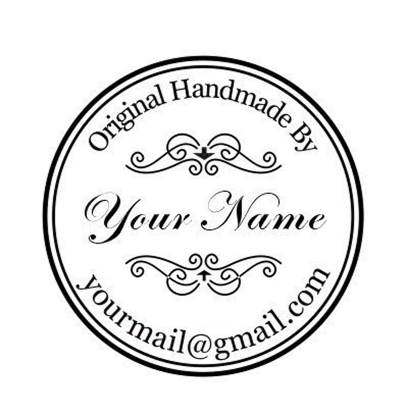 Customized Round-Original Handmade By-with your emai ld or Name self inkingstamp