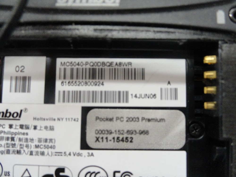 Symbol MC5040-PQ0DBQEA8WR Pocket PC Barcode Scanner