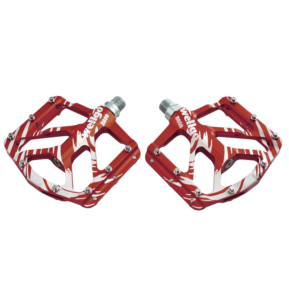 Wellgo B252 Flat Pedals Low Profile Design , Red
