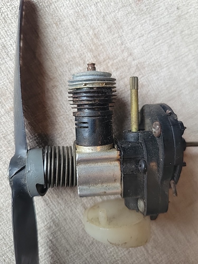 Vintage Rc Plame Motor Unknown Maker With Propeller