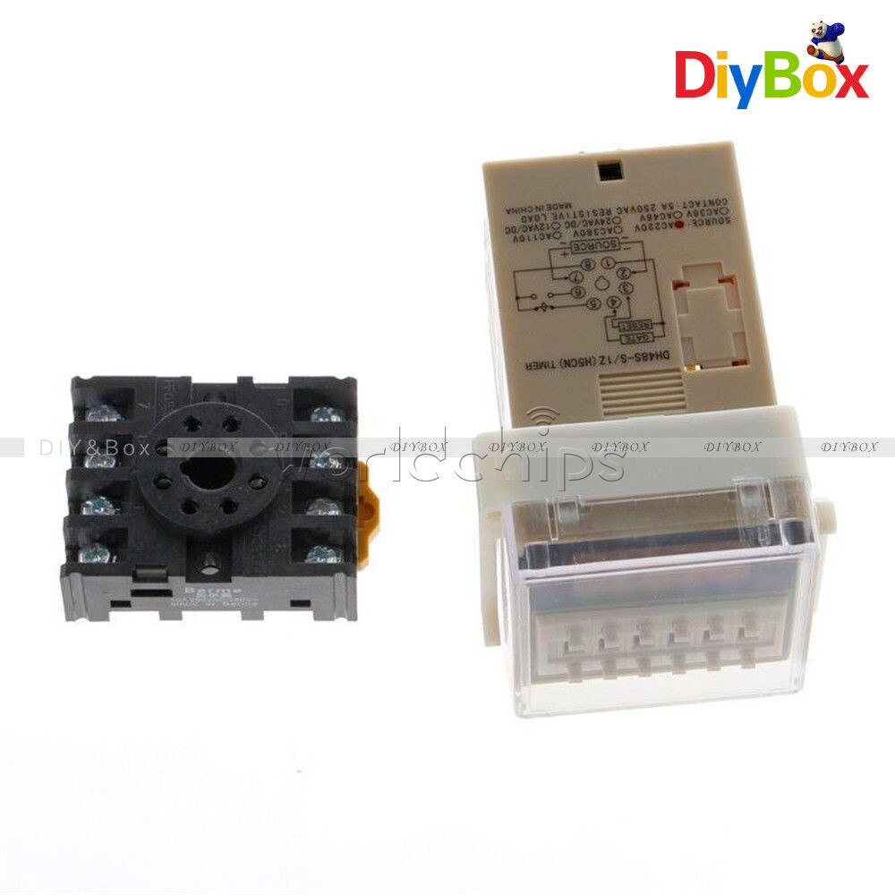 DH48S-S Digital AC 220V Programmable Time Delay Relay with Socket Base