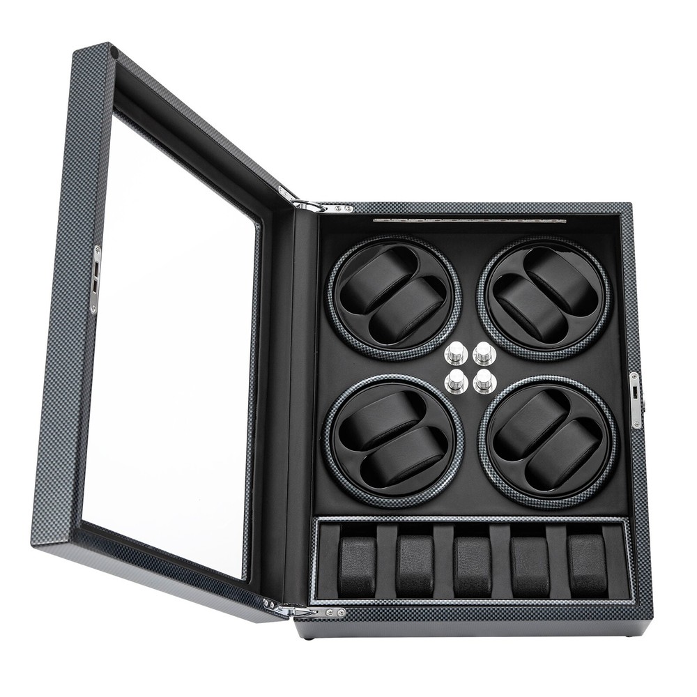 LED Light Automatic Watch Winder Box Display Storage Case 8+5 Watch Winder Box