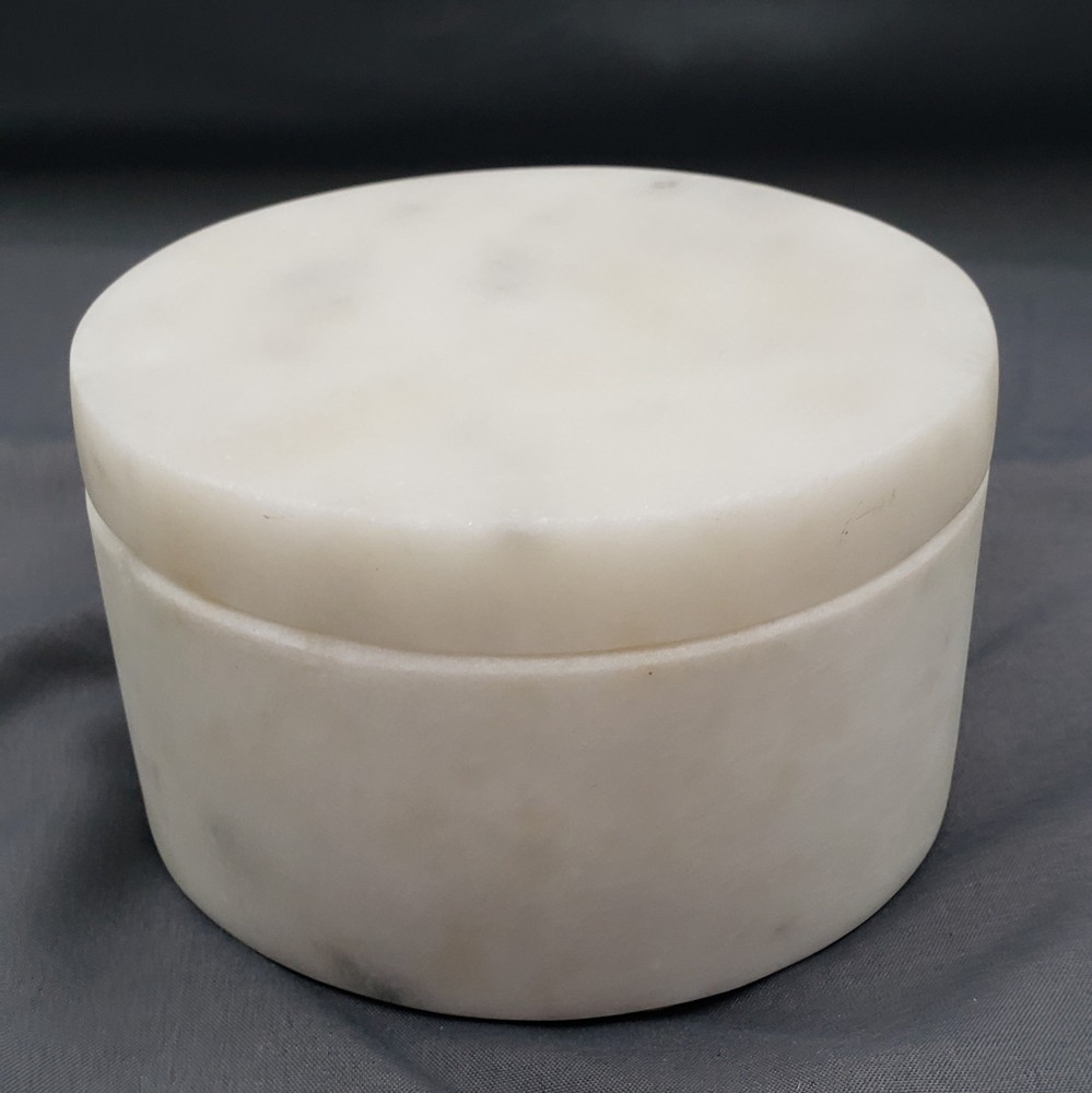 Pottery Barn White Marble Divided Salt Cellar