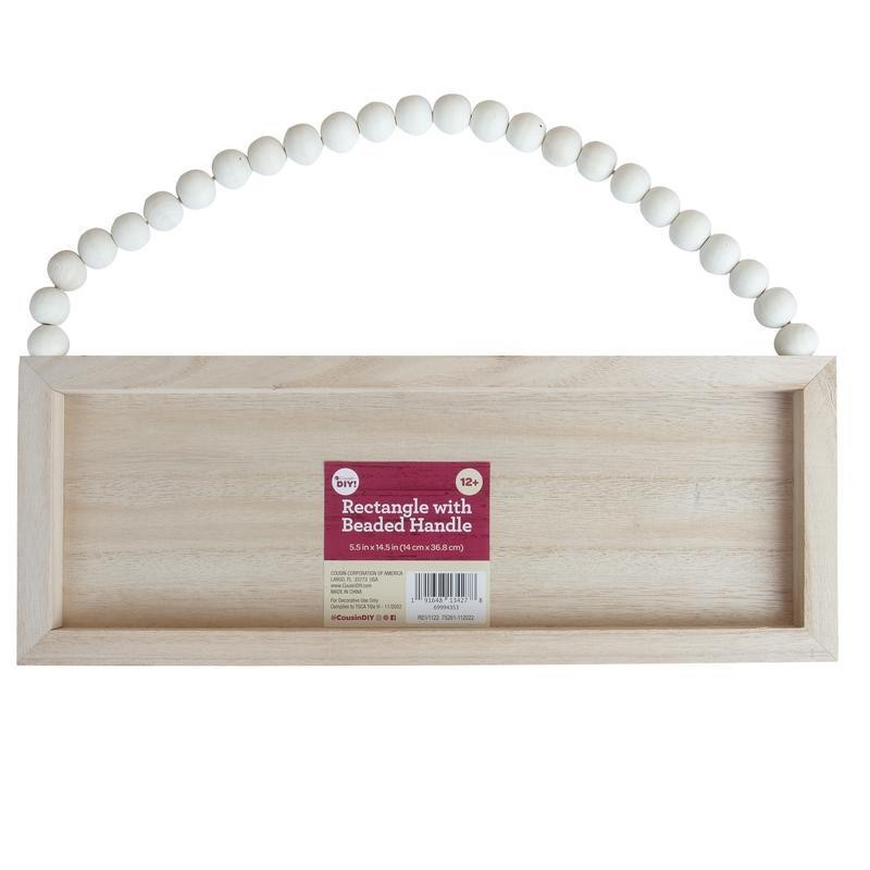 Wood Beaded Handle Unfinished Rectangular Crafting Surface Custom Signs New