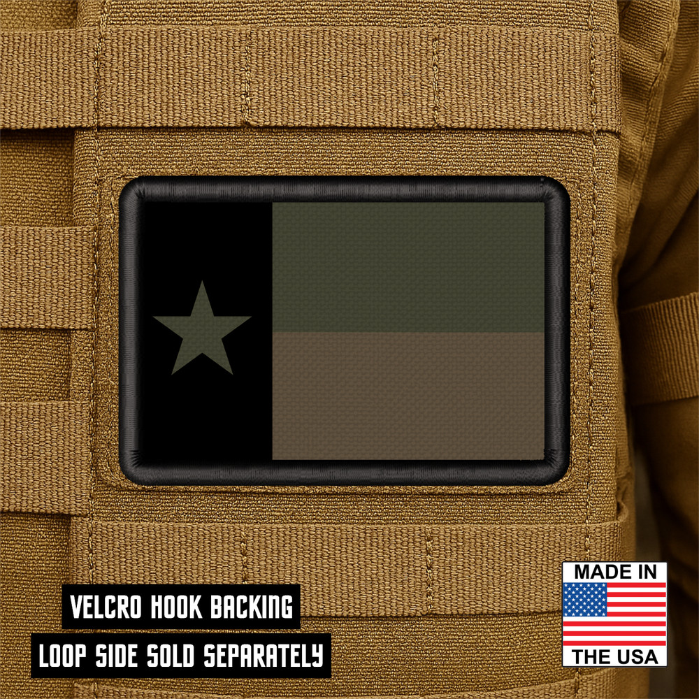 Tactical Texas Lonestar State Flag Printed Morale Patch - 2x3 Inch, Hook & Loop