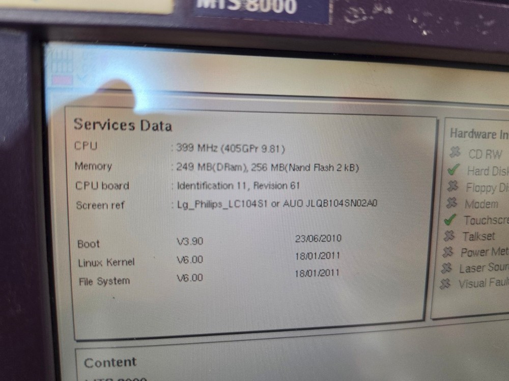 JDSU MTS 8000 with V3 Bert Transport Module