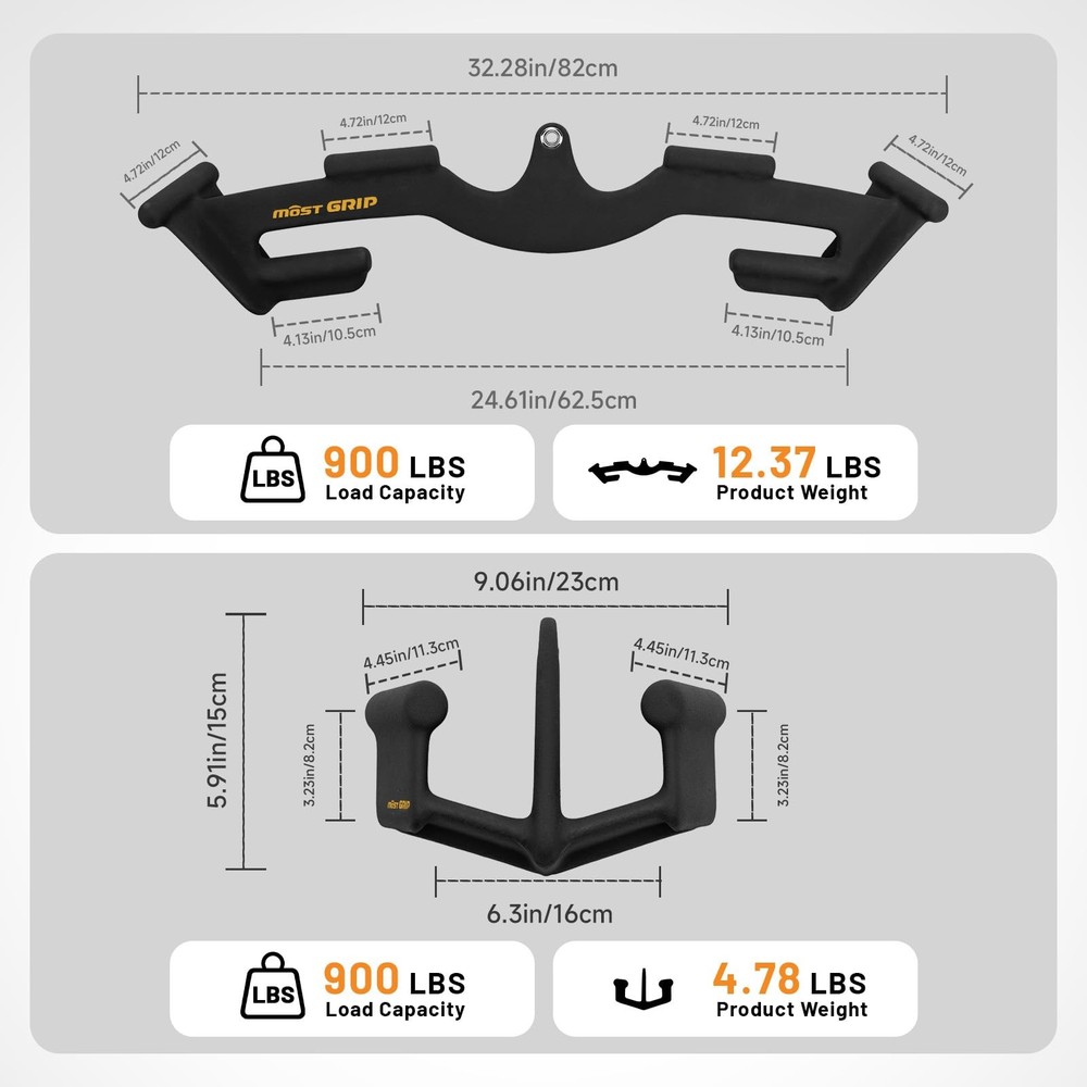 LAT Pull Down Bars Set, Triangular Stability LAT Pulldown Attachments with 8 ...