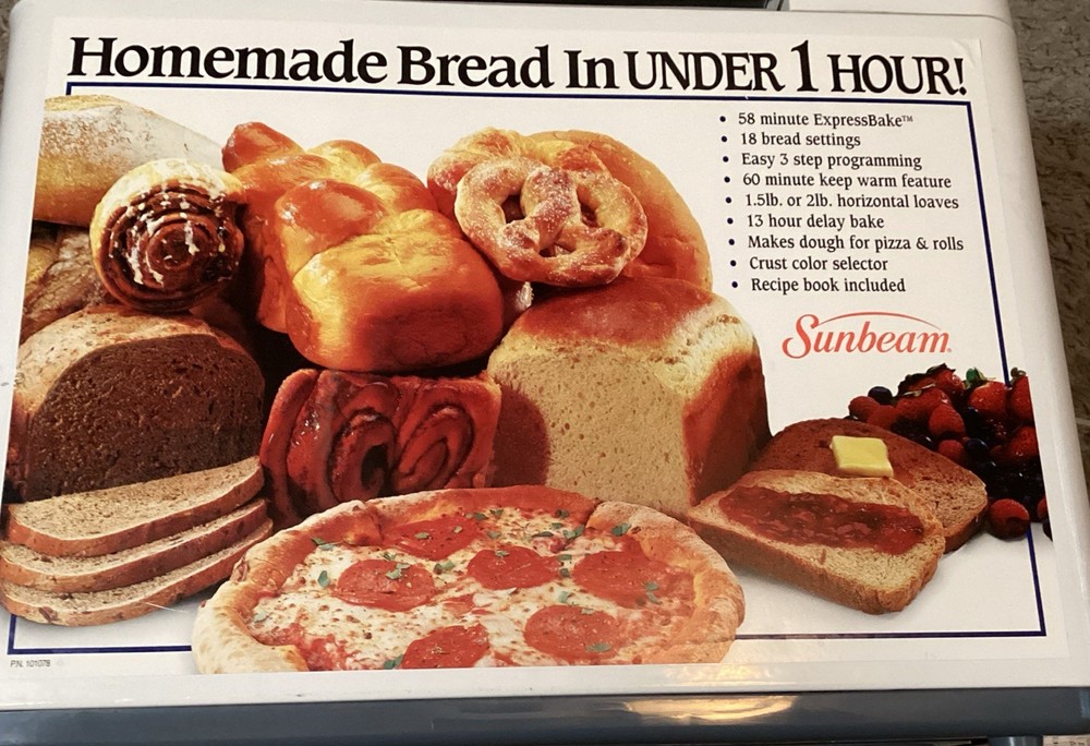 Breadmaker Sunbeam Expressbake Bread Machine 5833 TESTED Bread Pan & Paddle