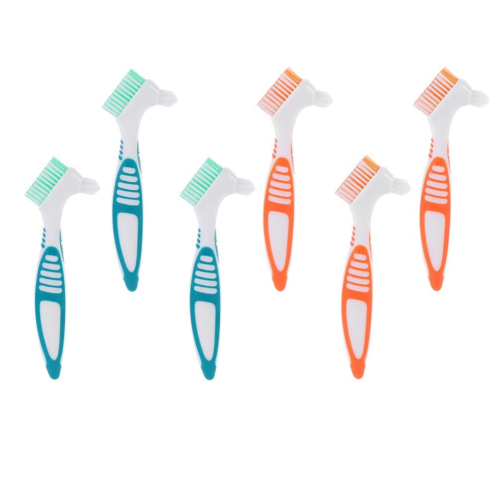 6 Pcs Denture Tooth Brush False Teeth Cleaning Tool Retainer Toothbrush