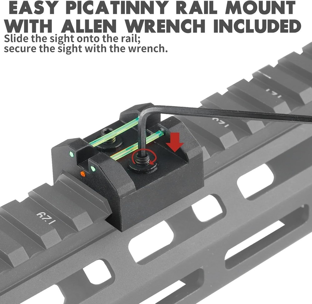 Low profile fiber optic front and rear sights for enhanced targeting performance