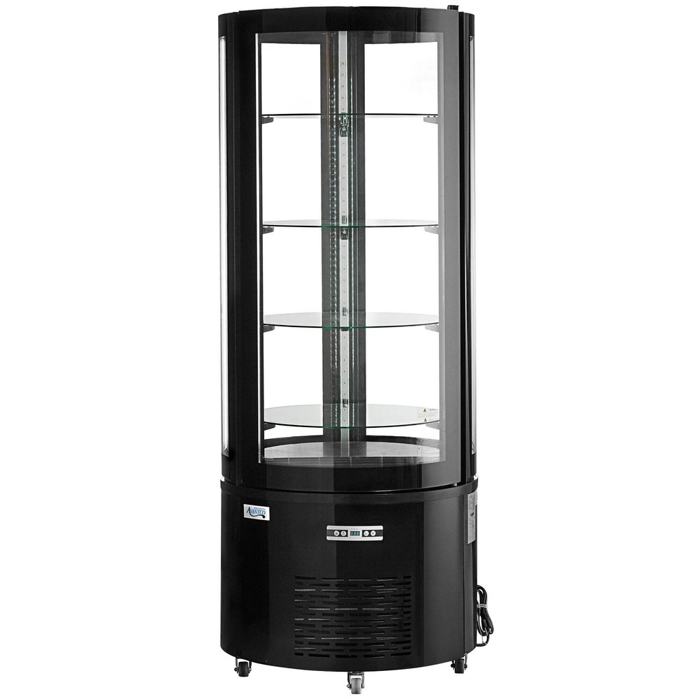 Black Circular Glass Refrigerated Display Case