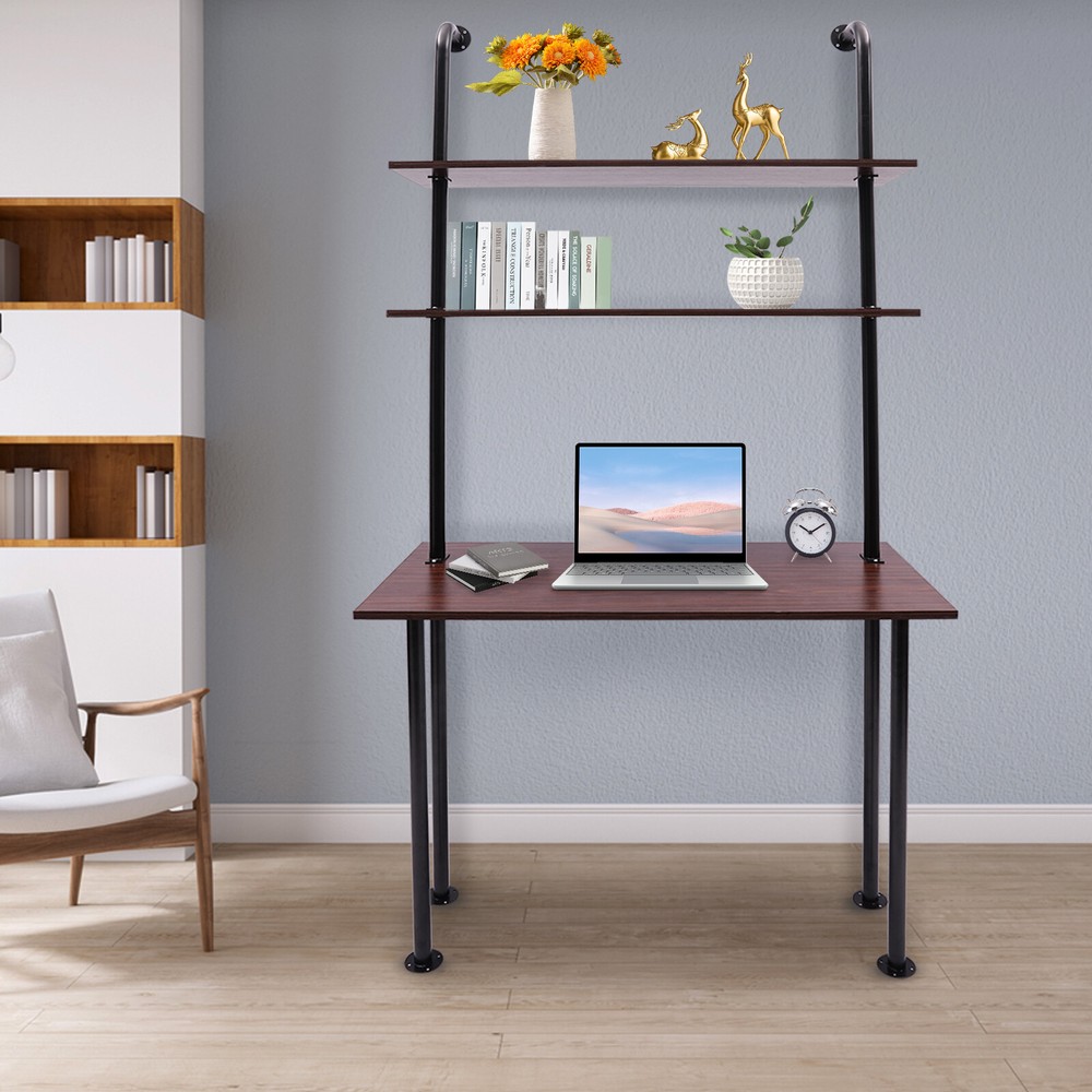 Metal Bracket Desk Wall Mounted Space-saving Computer Table Load-bearing Office