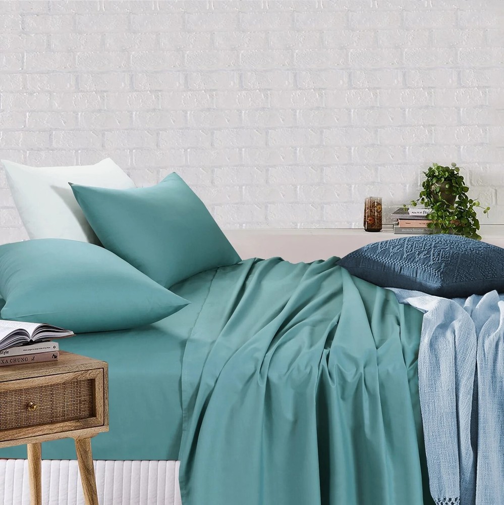 Bed Sheets Single Double King Queen King Single Super King Flat Fitted Sheet Set