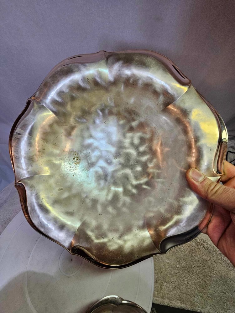 3 -WMF Ikora germany small & large footed flower shaped bowl Tarnish Silverplate