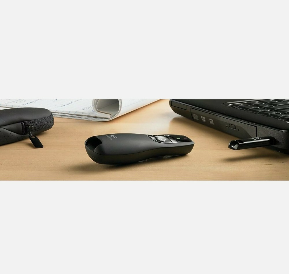 Logitech R400 Wireless Presenter, Laser Pointer with 50ft. Wireless Range, Black