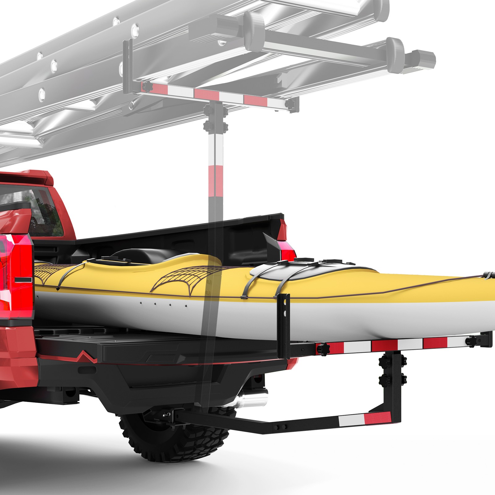 Load Extender Truck Hitch Support Haul Ladder Lumber Rack Fit 2'' Hitch Receiver