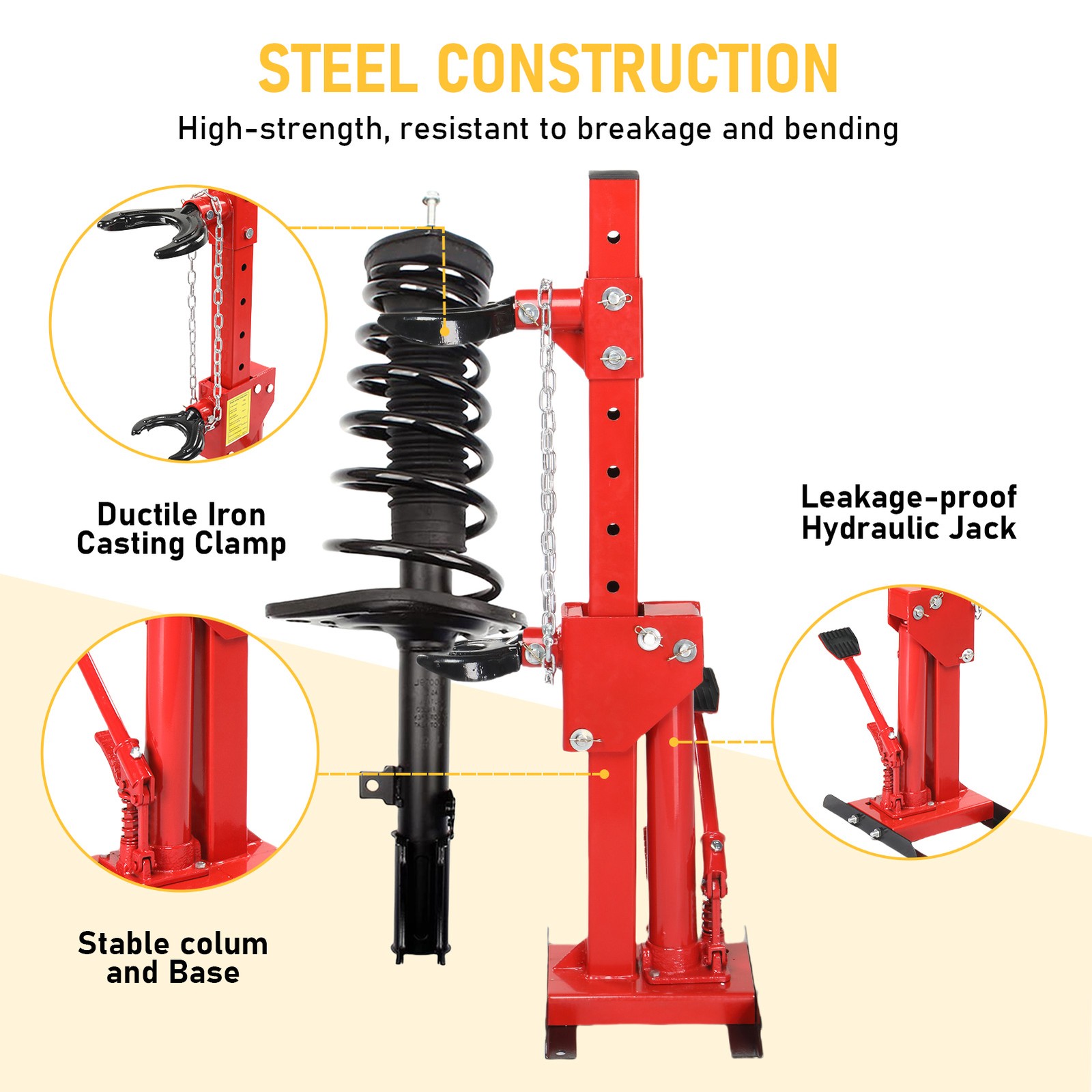 Coil Spring Compressor 3 T 6600lbs Auto Strut Hydraulic Compressor Removing Tool