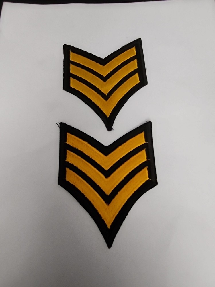 US Army Patches, Sergeant Pair, Black And Yellow