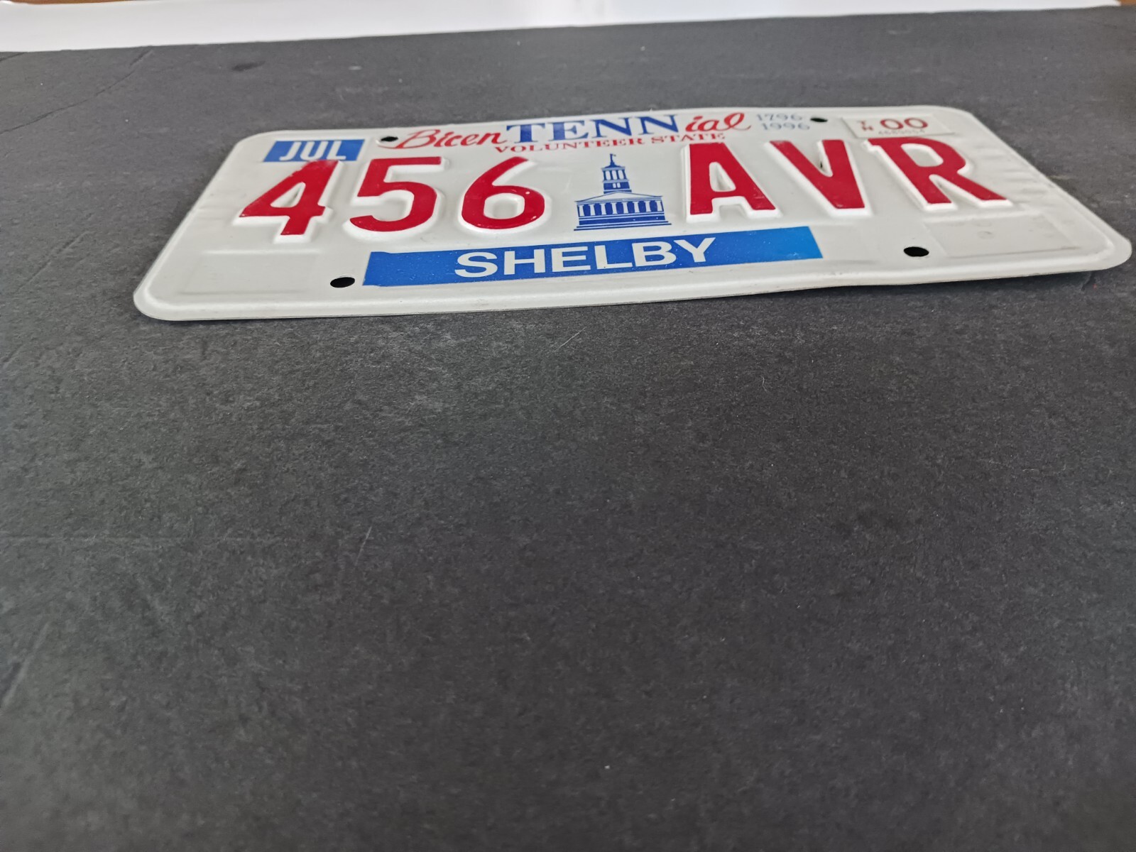 1996 BicenTENNial Tennessee License Plate 456 AVR