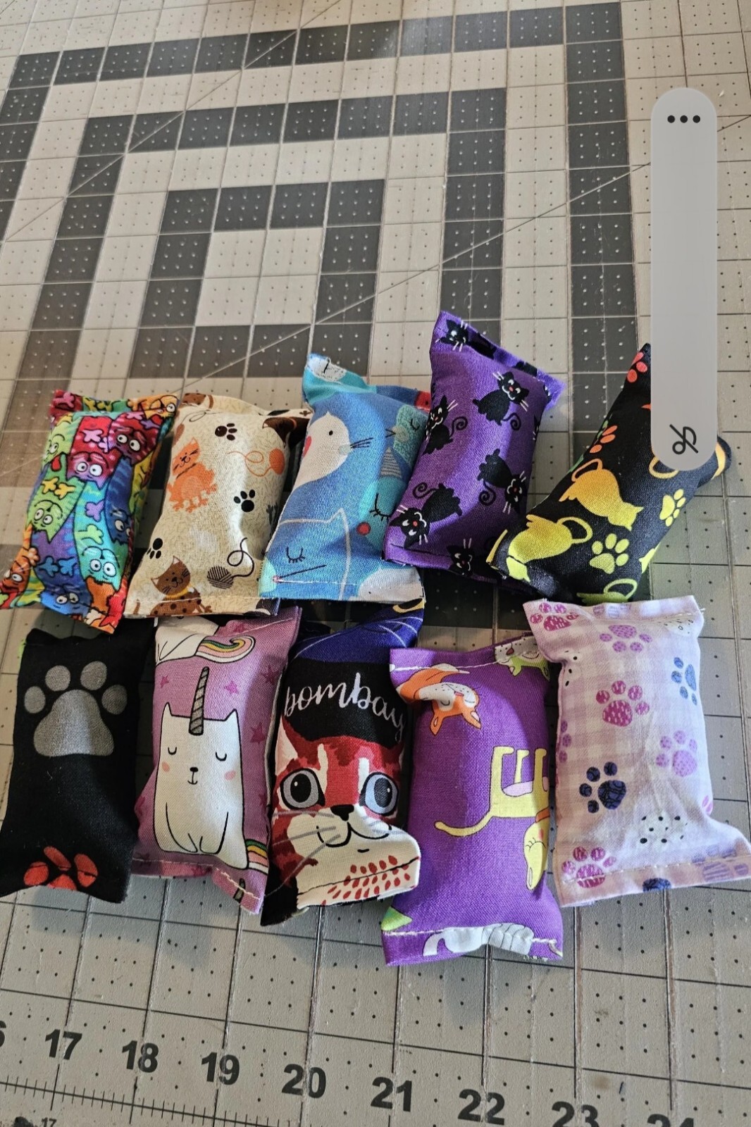 Mini Handmade Cat/Kitten Catnip Toy, Organic Catnip, Cat Gift, Value Bag Of 10