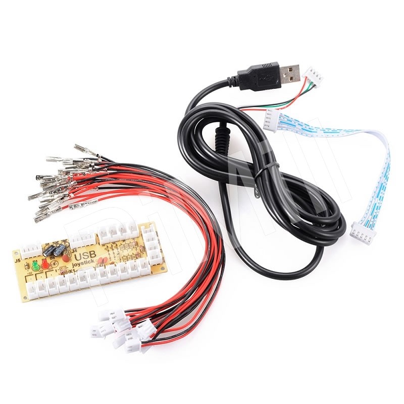 Zero Delay USB Encoder For PC Arcade Joystick Buttons 5Pin Cables DIY US Stock