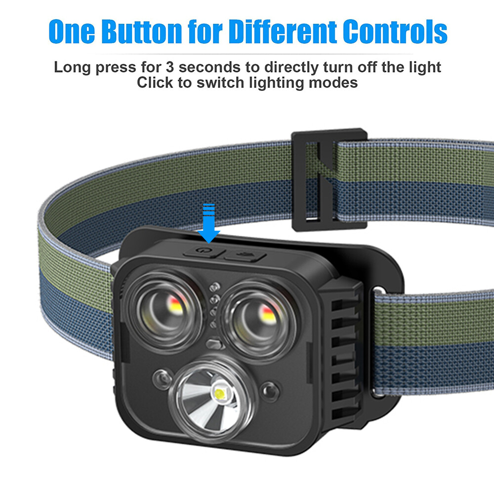 Rechargeable Headlamp LED Headlight Head Torch Work Light Flashlight USB Band