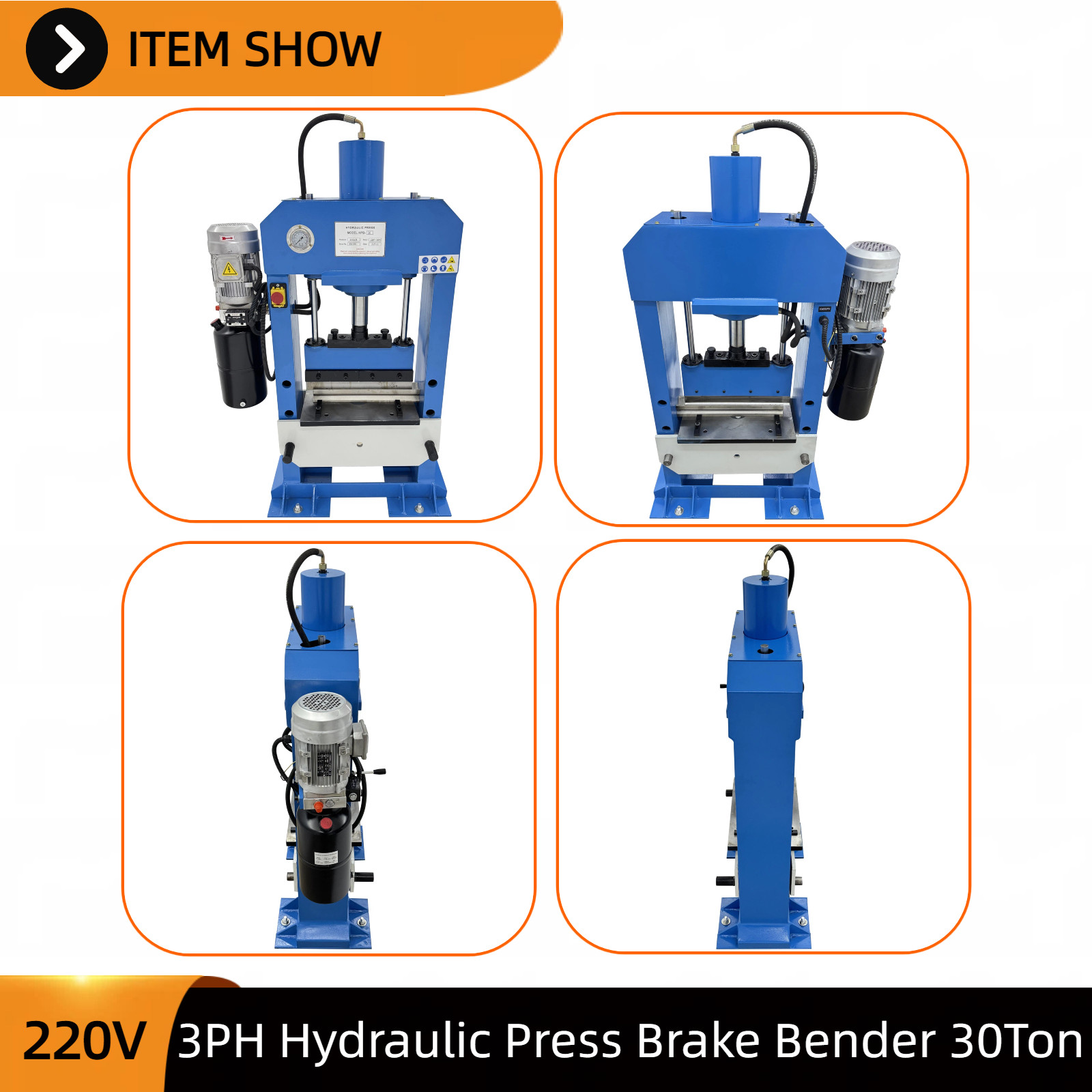 Industrial Hydraulic Press Machine Single-Column Gantry Frame 220V 3-Phase 30T