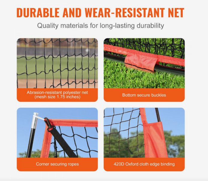 VEVOR 7x7 ft Baseball Softball Practice Net Hitting Batting Training Carry Bag