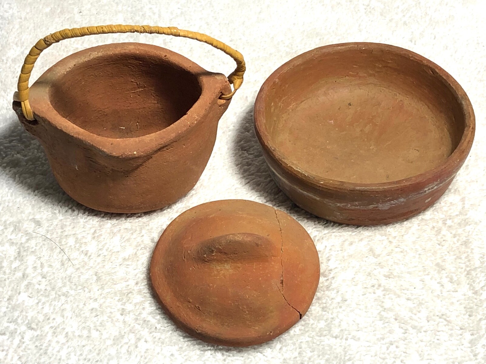 Negrito Novelty Pottery Indigenous Philippines Red Terra Cotta Bowl Pot Wicker H