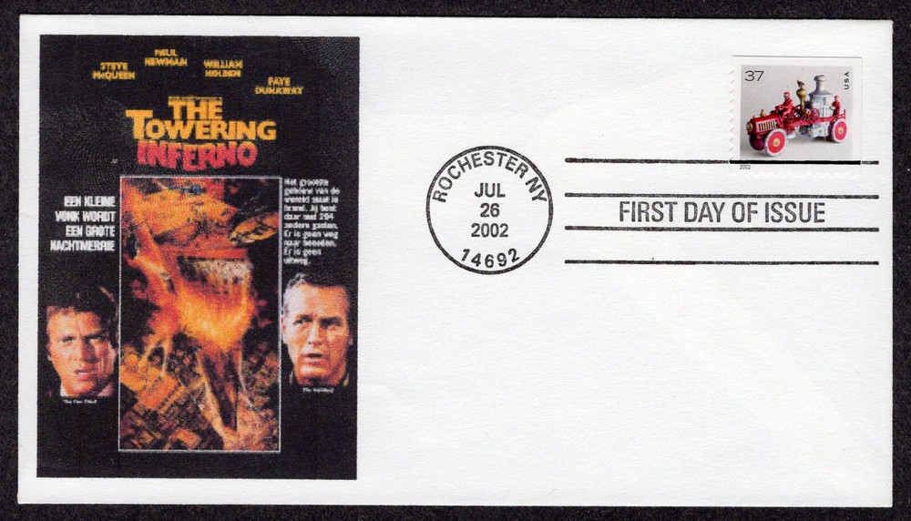 2002 37c Fire Engine BP Single (3645) - Unknown-Maker FDC NP764