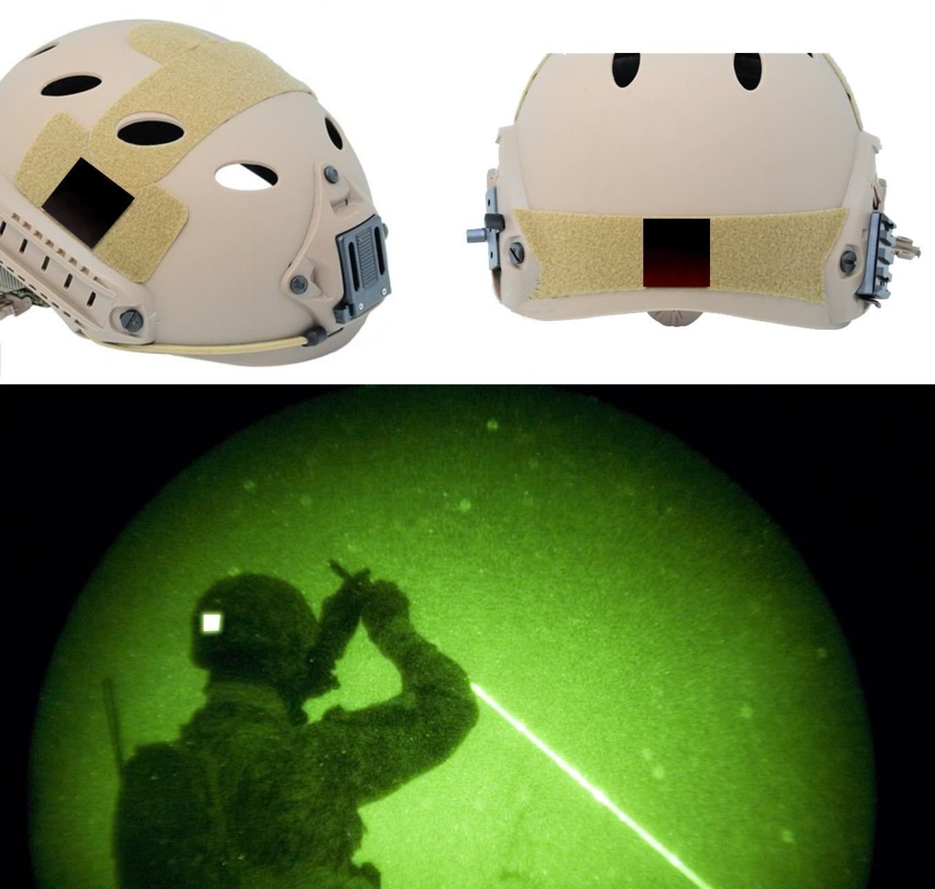 Set of 3 1x1 Hook/loop High Visibility Infrared IR Reflective marker MIL-SPEC