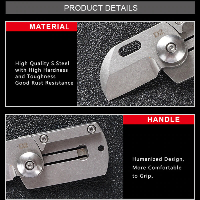 Keyring Keychain Key Chain Ring Mini Knife Blade Utility Car Box Cutter Folding