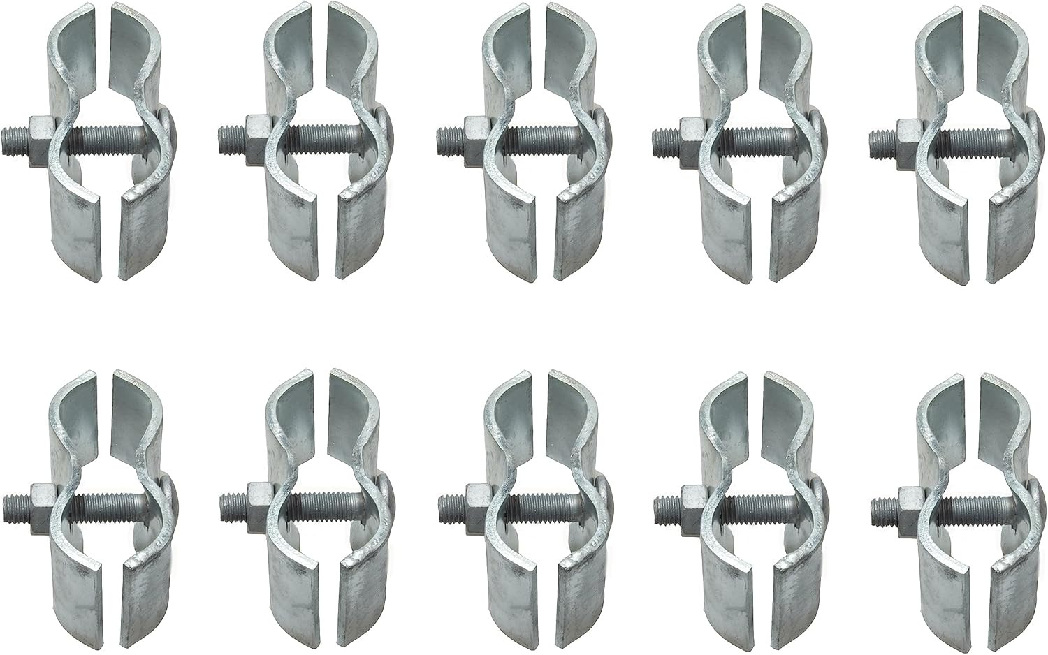 10 Set 1-3/8" Chain Link Fence Panel Clamps Dog Kennel Round Pipe Frame Clamp