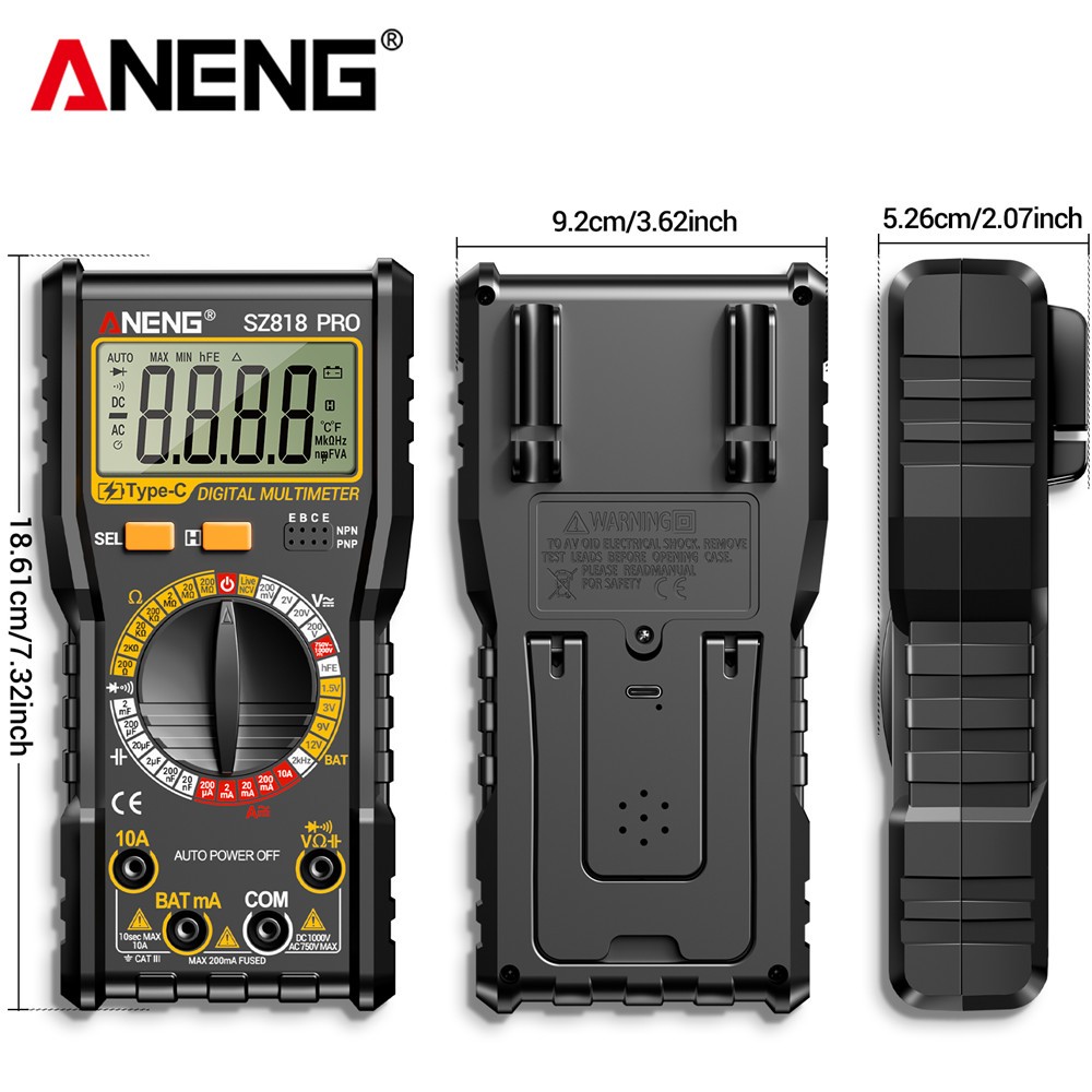 Digital Display Multimeter Voltmeter AC DC Volt Ohmmeter Tester Meter Auto Range