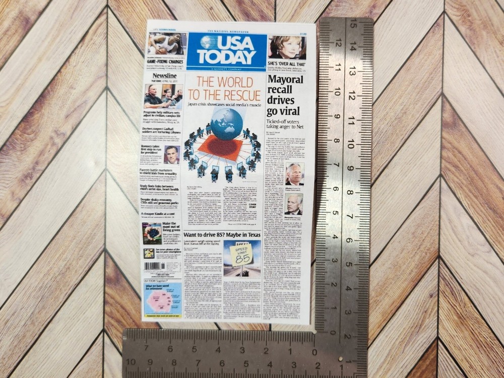 1/6 SCALE Miniature US Newspapers TWO (2)
